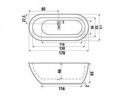 Cada freestanding 170×75 Bella Casa B7123